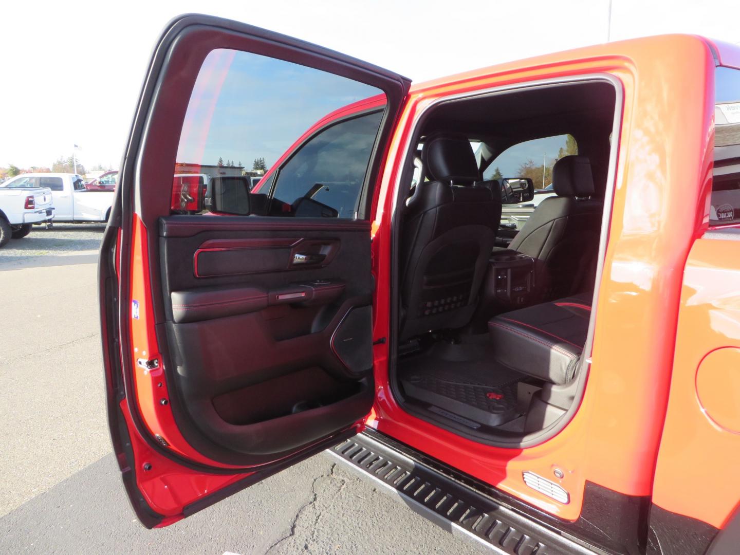 2023 Red /BLACK RAM 1500 Ram 1500 TRX Crew Cab 4x4 (1C6SRFU9XPN) with an 6.2L Supercharged HEMI V8 SRT engine, 8 Speed Auto 8HP95 transmission, located at 2630 Grass Valley Highway, Auburn, CA, 95603, (530) 508-5100, 38.937893, -121.095482 - Must see TRX featuring Eibach front and rear springs, 18" Method NV double black wheels, 37" Nitto Ridge Grappler tires, and window tint. - Photo#41